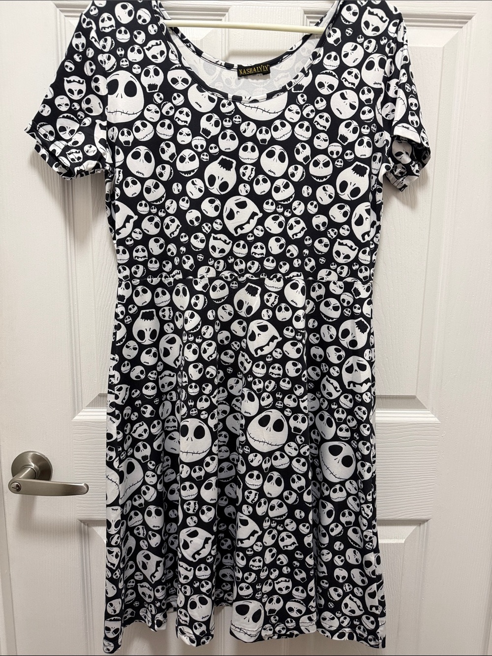 Nightmare Before Christmas Jack Skellington Print Dress - Black & White